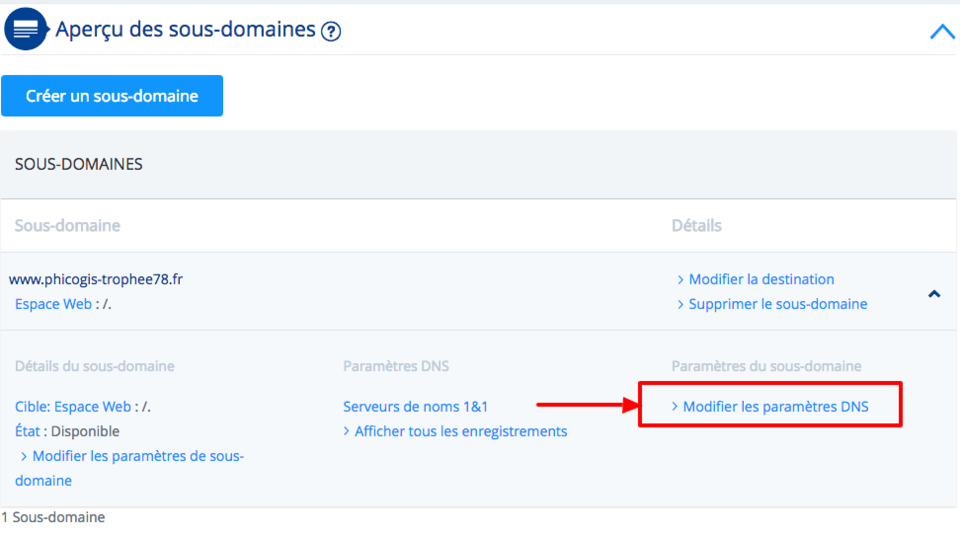 comment modifier les parametres dns de mon nom de domaine