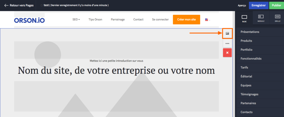 création de page de site web