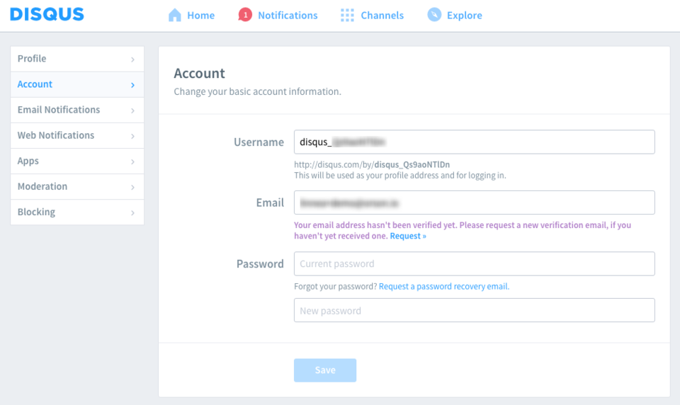 créer un compte sur disqus