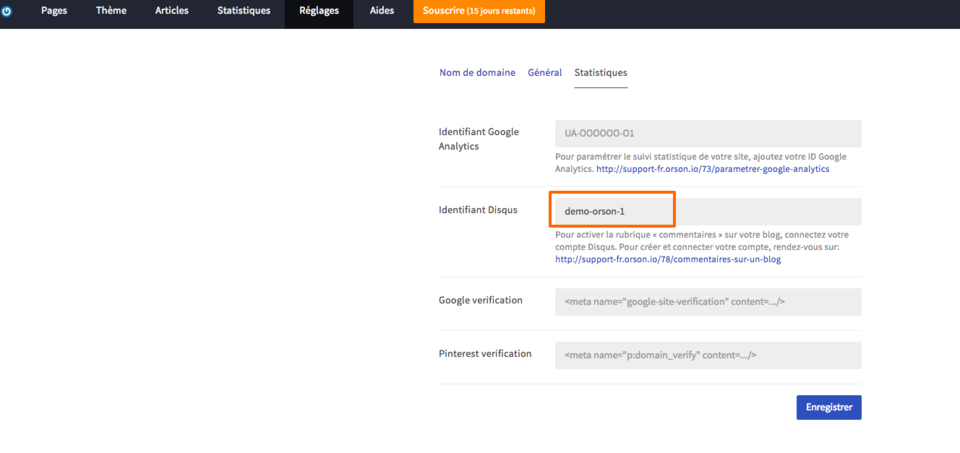 installer disqus sur mon site Orson
