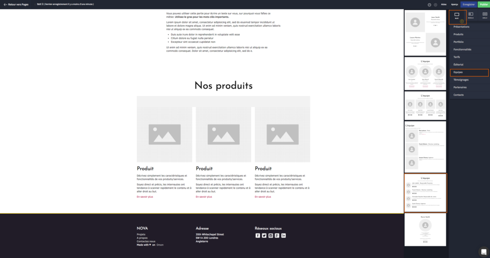 Créer ma page web facilement avec des blocs
