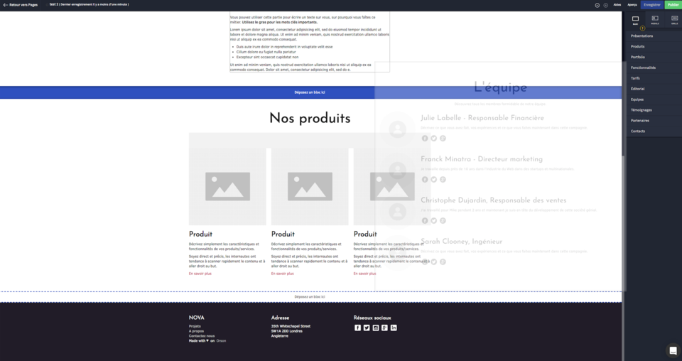 Créer ma page web en 2 min avec les blocs