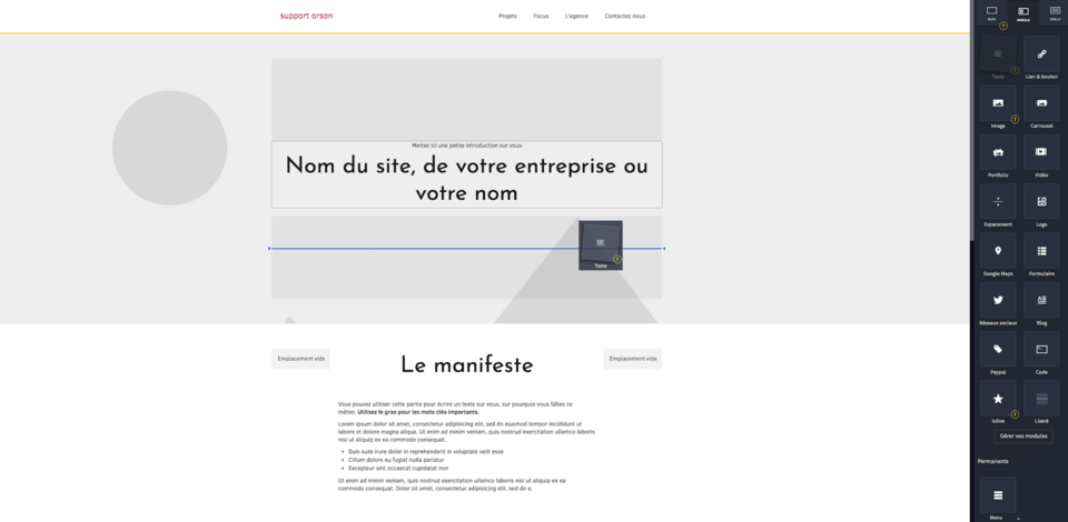 Ajouter mes textes dans mon site web